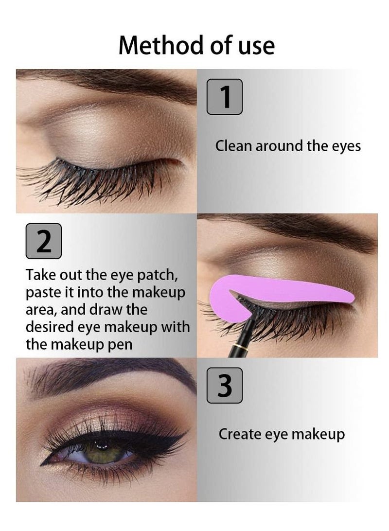 Generic Eyeliner Template Sticker, Stencil Stickers, 4 Kinds of Eyeshadow Makeup Template, Fox Artifact, Lazy Helper Card, Beginner Quick Eye Props (Purple,12 pcs) - Image 2
