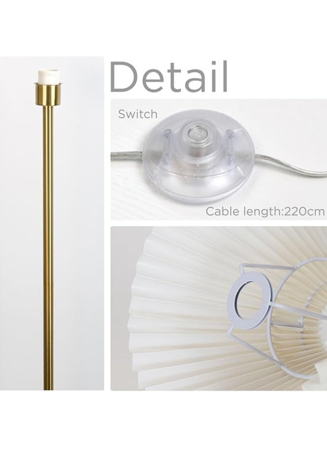 Enjoylifeme - Modern Pleated Cloth Cover LED Floor Lamp 12 Watt with Warm Light Metal Black 174x41 cm - Image 1