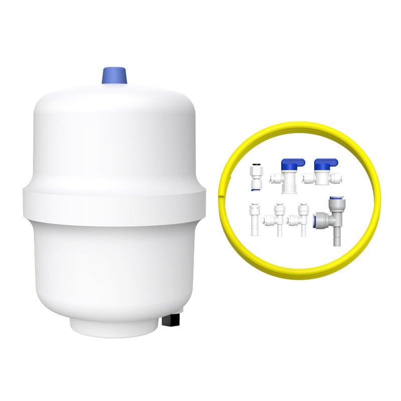 SimPure Small Water Pressure Tank for Tankless Reverse Osmosis System, RO Water Storage Tank with Fittings for Refrigerator, Ice Maker, Suitable for 1/4" and 3/8" Water Pipes - Image 1
