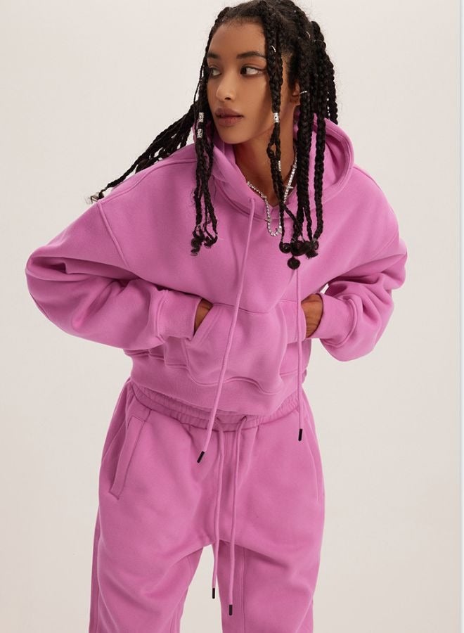 Mei Stylish Women's Long Sleeve Cropped Pullover Hoodie - Image 2