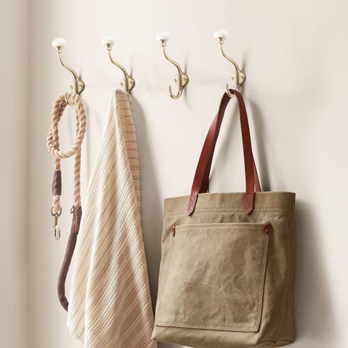 TUNNY Coat Hooks - 5 Pack Champagne Bronze Towel Hooks Robe Hooks Decorative Wall Hooks for Bathroom Bedroom Kitchen Towel Robe Clothes Cabinet Closet Bathroom Hardware - Image 4