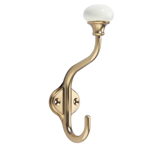 TUNNY Coat Hooks - 5 Pack Champagne Bronze Towel Hooks Robe Hooks Decorative Wall Hooks for Bathroom Bedroom Kitchen Towel Robe Clothes Cabinet Closet Bathroom Hardware - Image 1