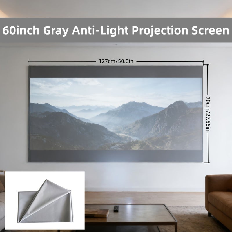 Self Adhesive Anti Glare Projection Screen 60 Inch Easy Fold No Drilling - Image 2