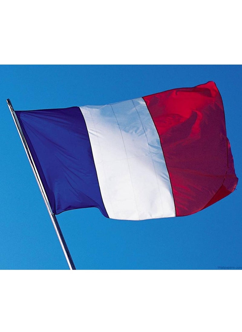 NATIONAL PLASTIC - FRANCE Flag National Day Durable Long Lasting For Outdoor And Indoor Use For Building Home And Car Decoration 150X90CM - Image 1
