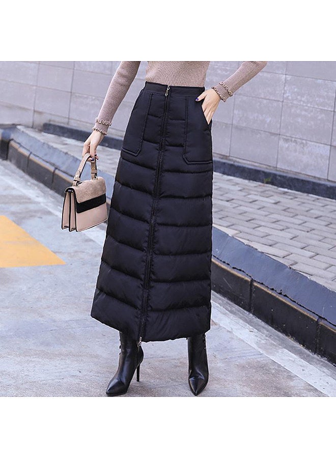Winter Half-Length Apron Winter Skirt Women's Thickened Down Cotton Skirt - Image 3