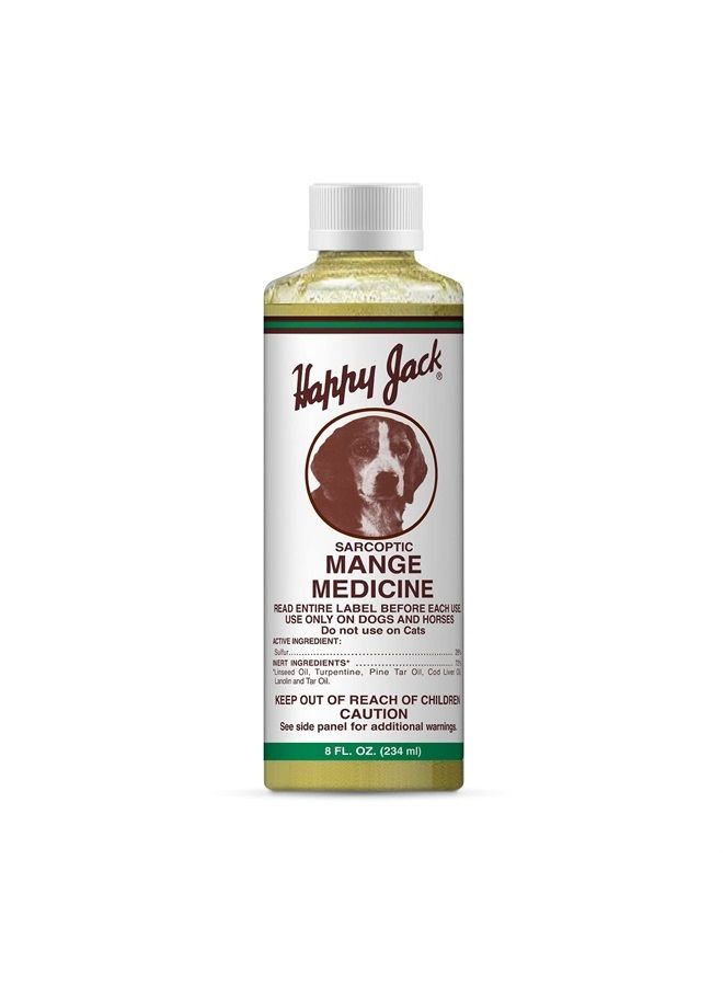 Happy Jack Mange Medicine & Mange Treatment for Dogs & Horses - Brings Soothing Itch Relief to Hot Spots, Severe Mange, Fungi, Allergies, Eczema & Most Dog Skin Irritation (8 oz) - Image 1