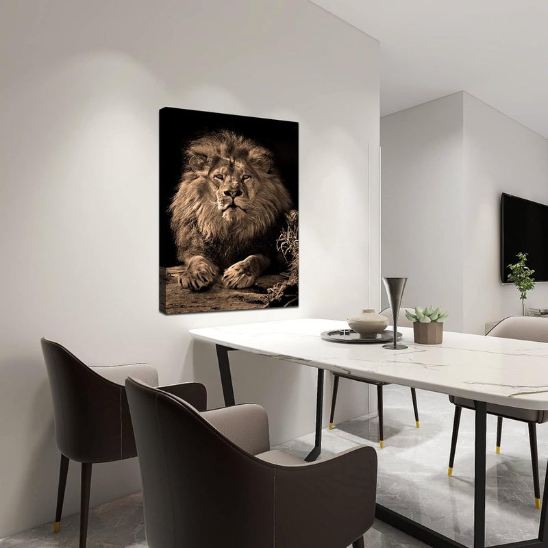 RnnJoile Lion Canvas Print - Powerful Wild Animal Artwork - Image 2