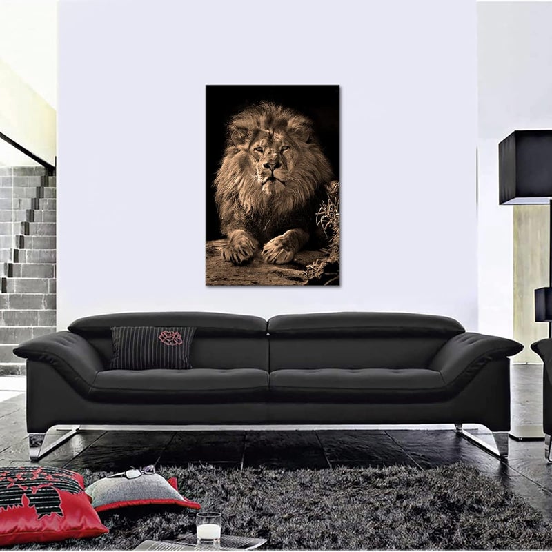 RnnJoile Lion Canvas Print - Powerful Wild Animal Artwork - Image 5