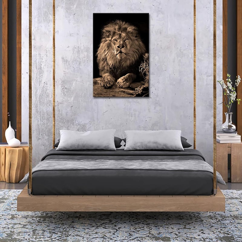 RnnJoile Lion Canvas Print - Powerful Wild Animal Artwork - Image 4