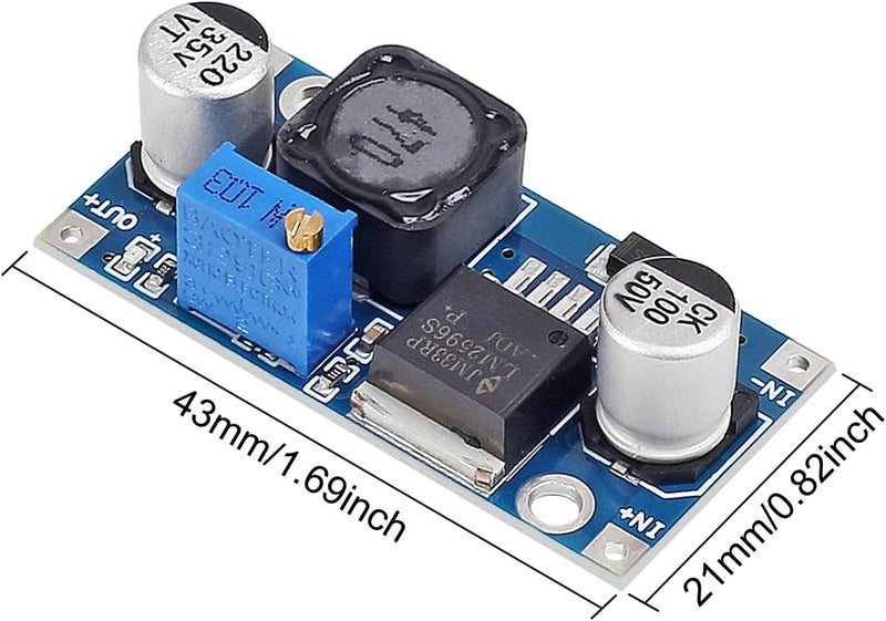 AiTrip 5 Pack LM2596 DC to DC Buck Converter 3.0-40V to 1.5-35V Power Supply Step Down Module - Image 3