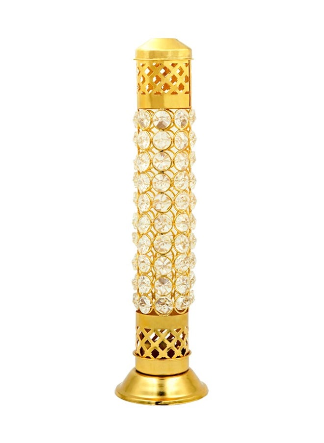 Shubh kart - Nitya Brass Crystal Incense Holder Agarbatti Stand - Image 1