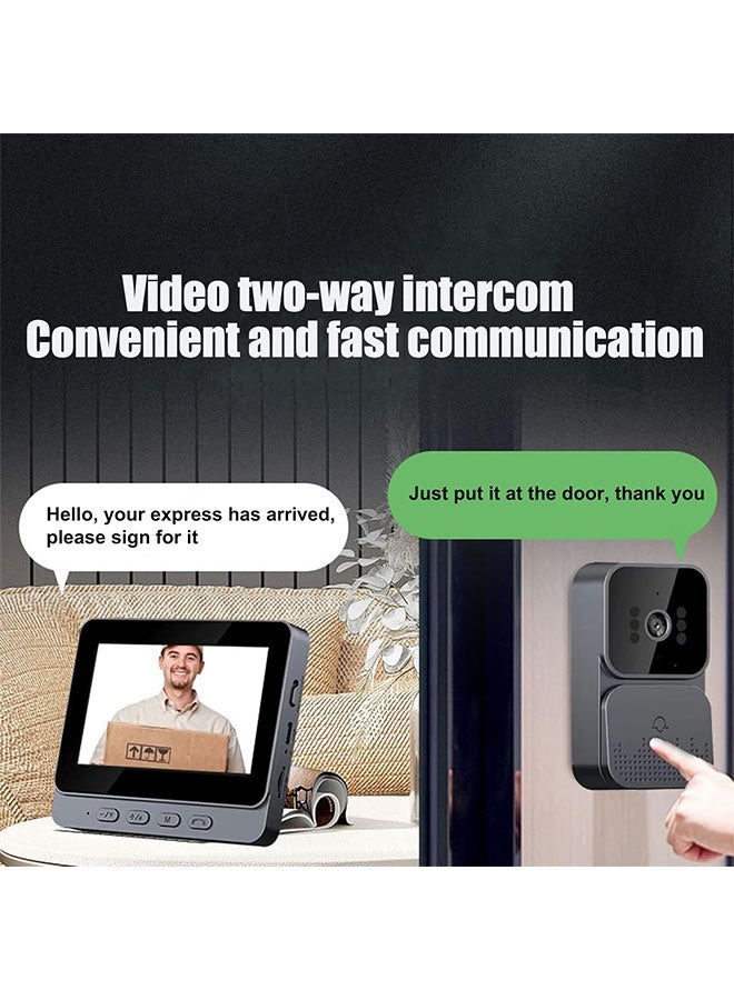 Smart Video Doorbell, 4.3-Inch IPS Screen, Two-Way Talk, Built-In Chime, Full-Scenario Security For Villas, Homes, Offices, Apartments - Image 2