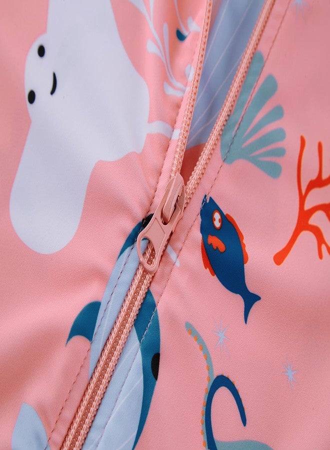 upandfast Baby/Toddler Girl Swimwear Swimsuit Full Zipper Infant One Piece Sunsuit UPF50+(24-36 Months,Pink Whale) - Image 5