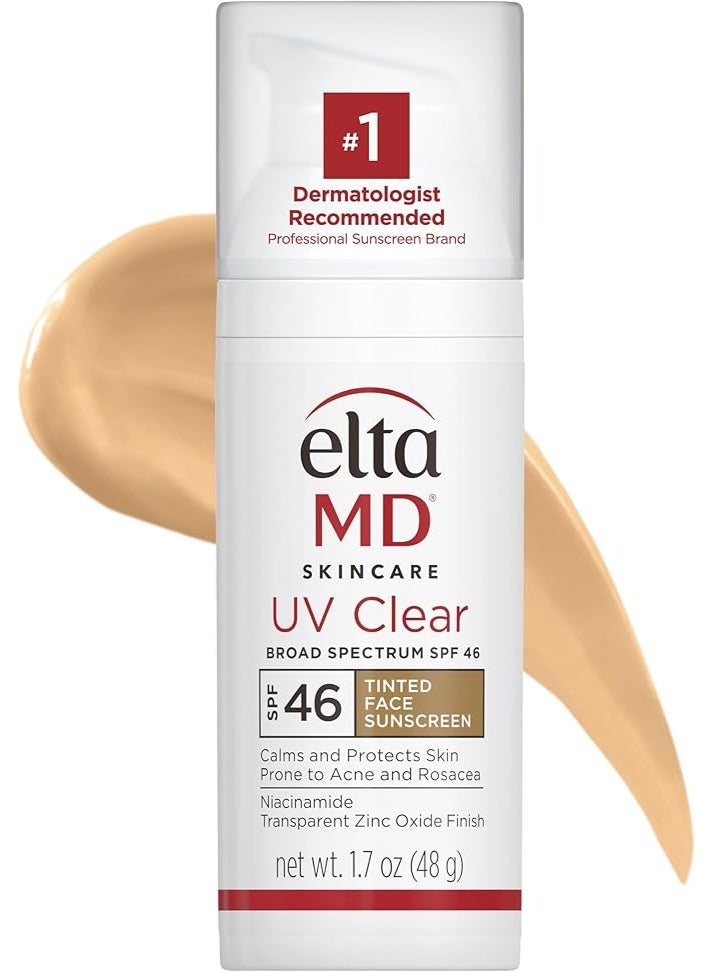 EltaMD UV CLEAR BROAD SPECTRUM SPF 46 TINTED FACE SUNSCREEN, 1.7OZ (48G) - Image 1