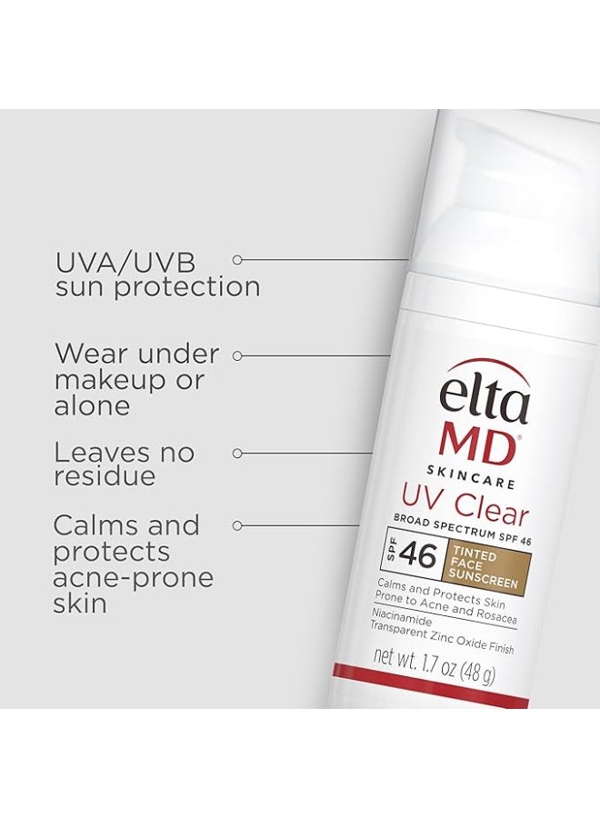 EltaMD UV CLEAR BROAD SPECTRUM SPF 46 TINTED FACE SUNSCREEN, 1.7OZ (48G) - Image 2