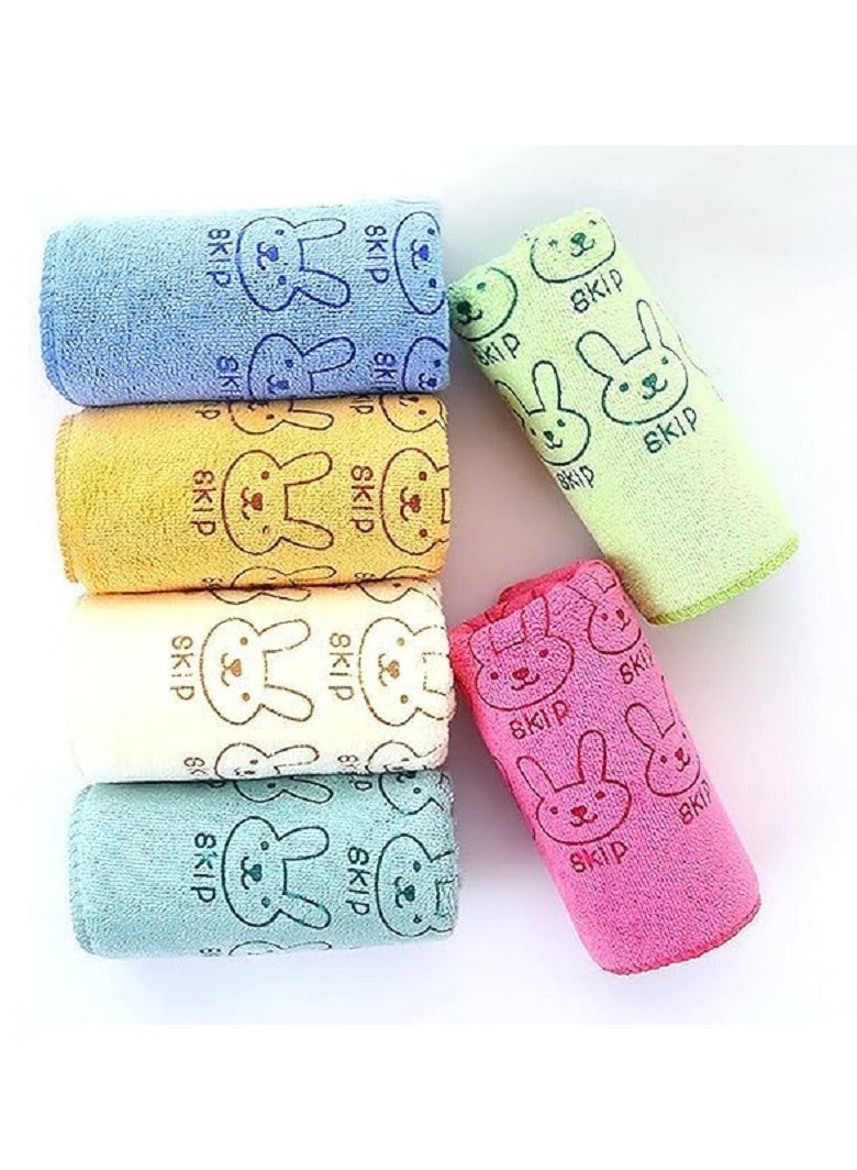 5 Pieces Cotton Bath Towels Soft Dry Multicolor - Microfiber Kitchen Towel Cat or Bear Design - Microfiber - Multicolor - Image 1