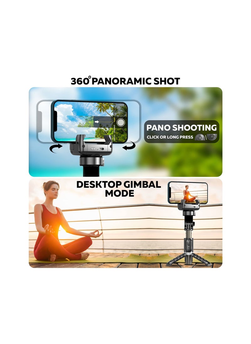 KASTWAVE - G2 Gimbal, with LED Fill Light, Anti-Shake 1-Axis Gimbal Stabilizer with 360° Rotation with Bluetooth Remote, Auto Balance for Vlog, for Live Video Recording, with App, Phone Gimbal Stabilizer - Image 1