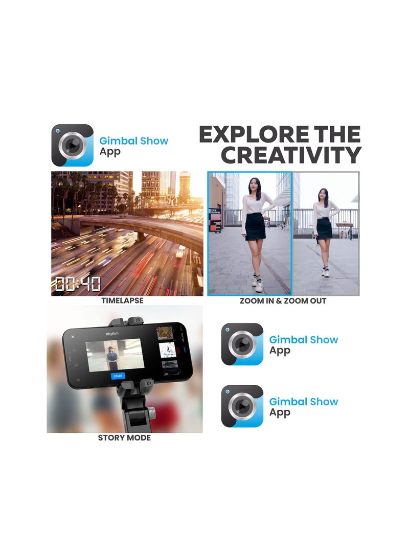 KASTWAVE - G2 Gimbal, with LED Fill Light, Anti-Shake 1-Axis Gimbal Stabilizer with 360° Rotation with Bluetooth Remote, Auto Balance for Vlog, for Live Video Recording, with App, Phone Gimbal Stabilizer - Image 1