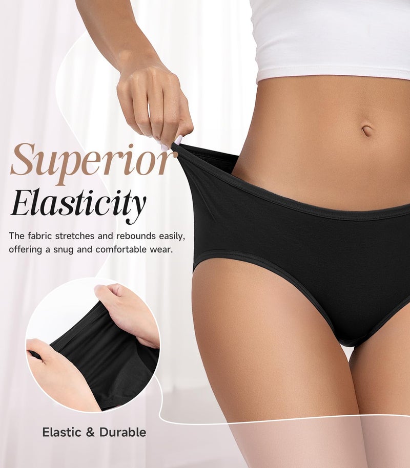 TANSTC Womens Underwear Low Waist Cotton Hipster Panties Full Coverage Stretch Briefs Breathable Panties 6 Pack - Image 3