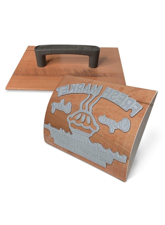 UImprint 6'' X 12'' Extra Large Custom Rocker Mount Wood Hand Rubber Stamp With Heavy Duty Metal Handle - Image 1