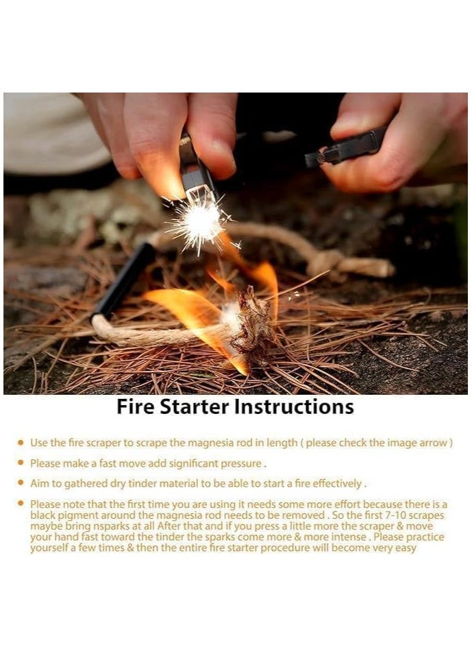 Generic - 5*1 Professional Multi-Purpose Survival Bracelet Includes Compass and Flint Whistle for Adults with High Fire Starter Perfect for Camping, Hiking, Fishing and Hunting Black Color - Image 1