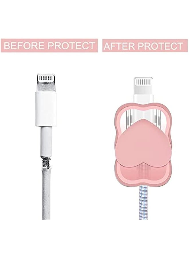 Cute Cartoon Series 3D Fast Charger Protector for iPhone 18W 20W iPhone iPad 11-15 Pro Max Protective Cover for Fast Charging Cable Protective Cover for USB and USB C Data Cable (Love Pink)  - Image 3