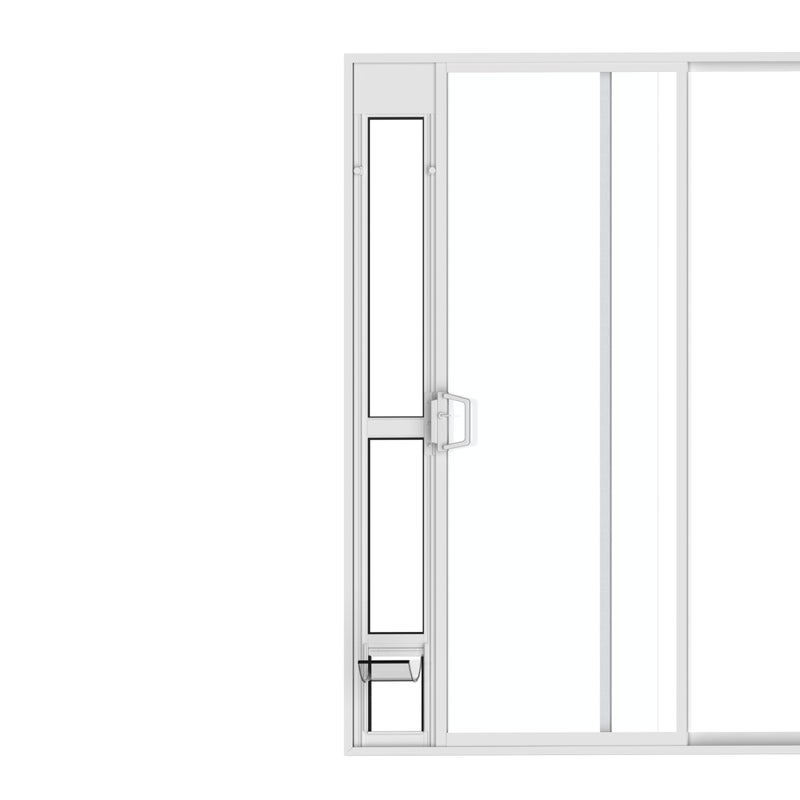 Hakuna Pets White Glass Patio Pet Door for Sliding Doors, Small | Adjustable Height 77.2â€â€“ 83.5â€, Damage-Free or Permanent Install, Locking Panel Included - Image 1