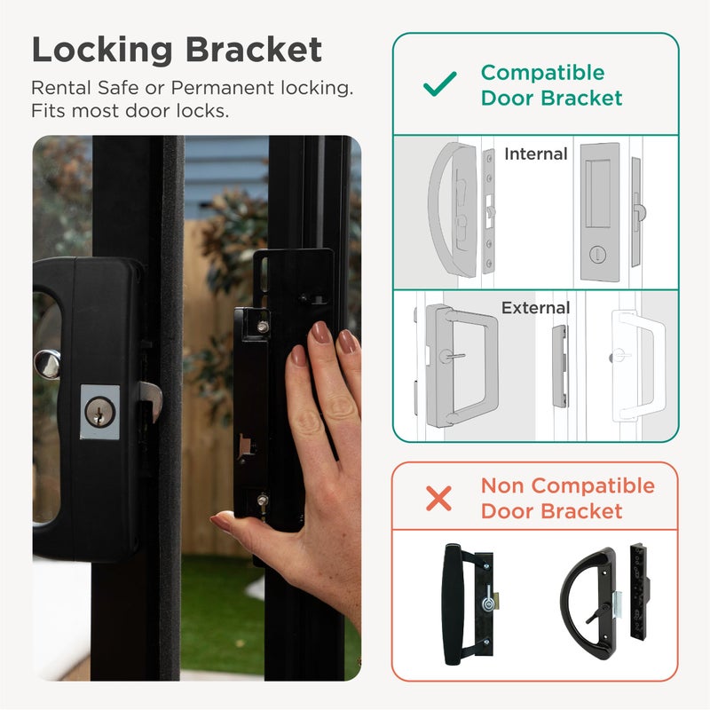 Hakuna Pets White Glass Patio Pet Door for Sliding Doors, Small | Adjustable Height 77.2â€â€“ 83.5â€, Damage-Free or Permanent Install, Locking Panel Included - Image 3