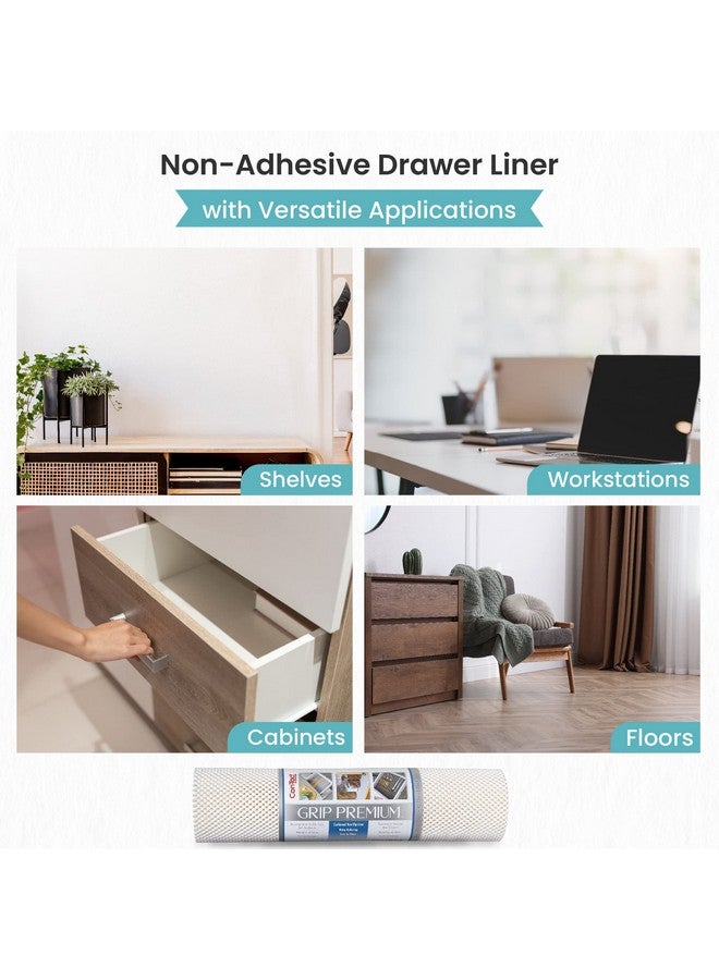 Con-Tact Brand Grip Premium Shelf Liner, Thick and Non-Adhesive Drawer Liner, Multi-Purpose and Easy to Use, 18" x 10', White, Pack of 1 - Image 4
