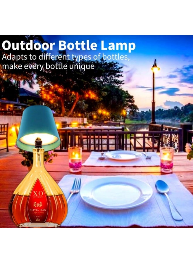 Meetion Wireless Bottle Lamp, Blue Table Lamp with 3 Color Dimmable LED, Rechargeable Battery, Touch Control, Metal & ABS Plastic, Perfect for Home, Office, Restaurant, Bar, Christmas (Blue)  - Image 3