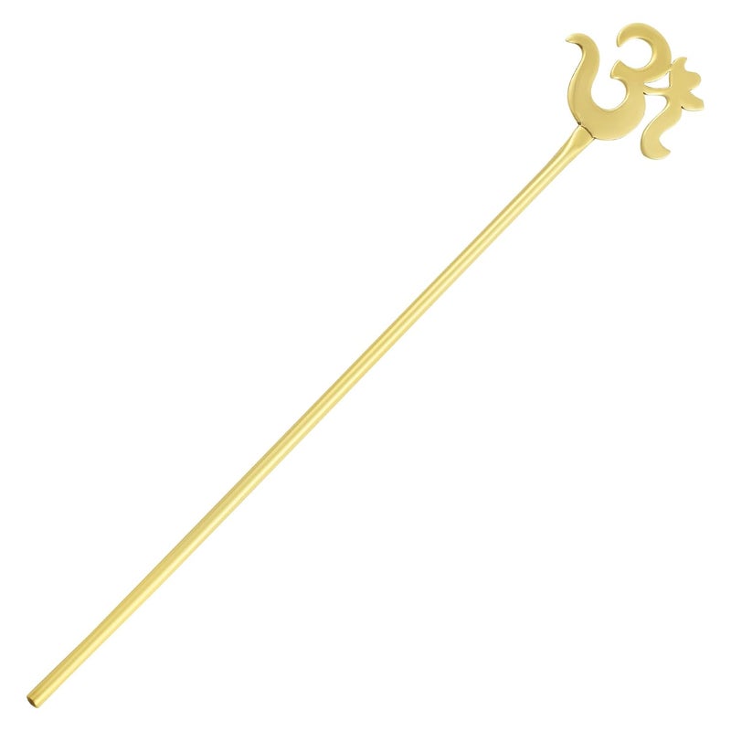memoir Brass Goldplated OM Puja Wedding Toran Stick Hindu Spiritual Puja Item HDSC5198 - Image 1