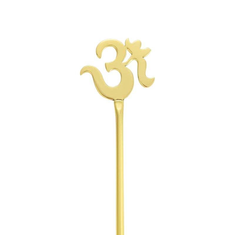 memoir Brass Goldplated OM Puja Wedding Toran Stick Hindu Spiritual Puja Item HDSC5198 - Image 2