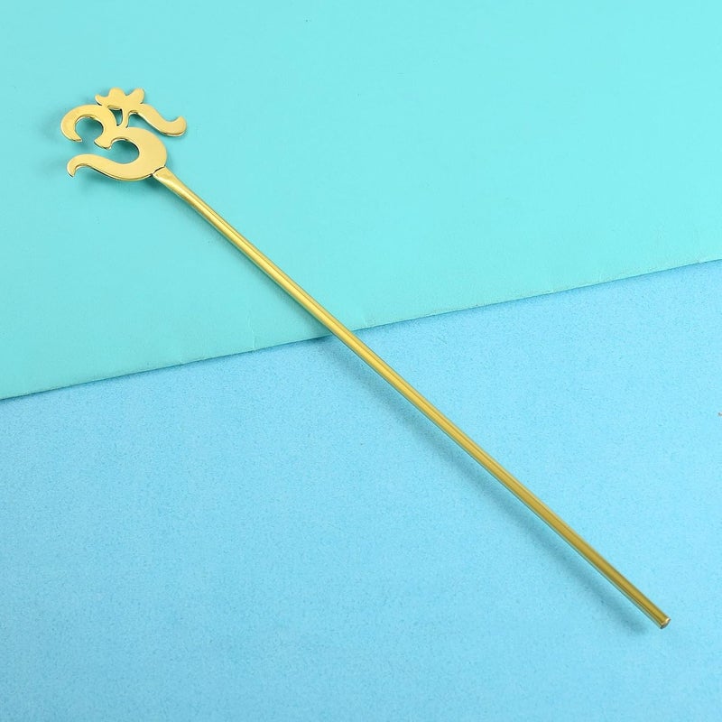 memoir Brass Goldplated OM Puja Wedding Toran Stick Hindu Spiritual Puja Item HDSC5198 - Image 5