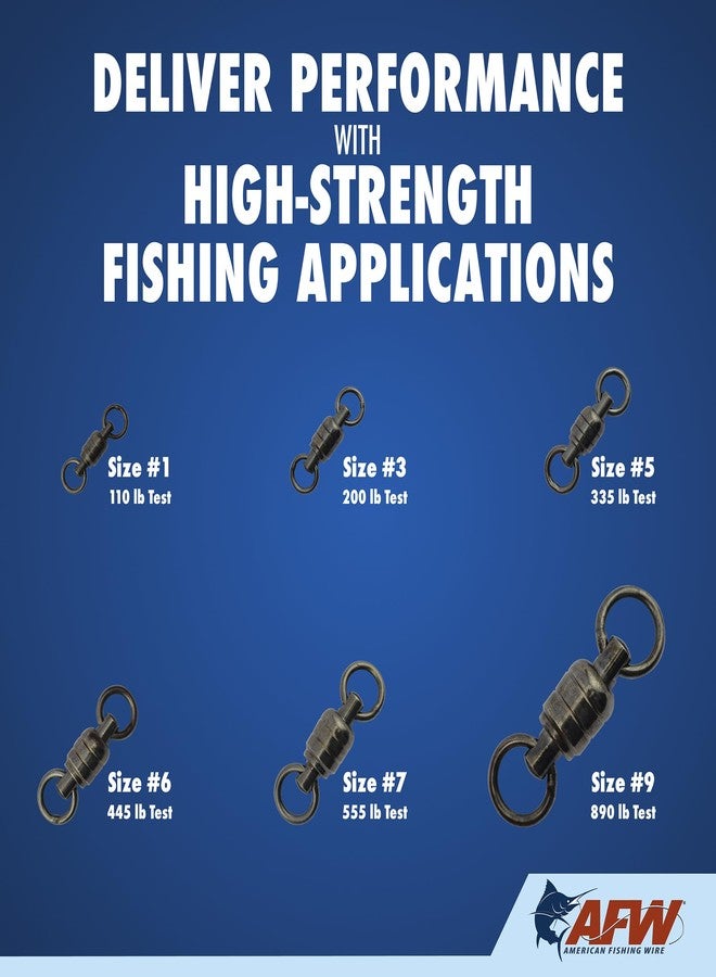American Fishing Wire 9 Stainless Steel Ball Bearing Swivels (2-Piece), Black, 890-Pound - Image 5