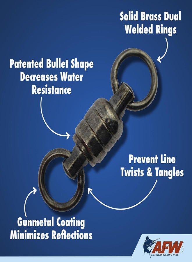 American Fishing Wire 9 Stainless Steel Ball Bearing Swivels (2-Piece), Black, 890-Pound - Image 4