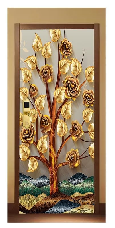 DECOR PRODUCTION Door Wallpaper | Strong PVC Material Decorative Sticker | Wallpaper for Home Doors/Almirah, Home Decor Items etc (Self Adhesive Door Deca, 30x76 Inch)_17 - Image 1