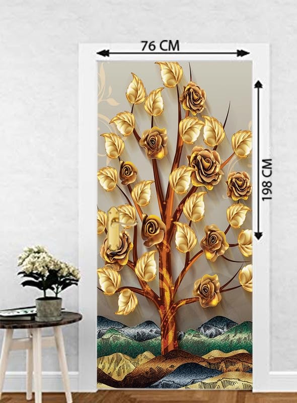 DECOR PRODUCTION Door Wallpaper | Strong PVC Material Decorative Sticker | Wallpaper for Home Doors/Almirah, Home Decor Items etc (Self Adhesive Door Deca, 30x76 Inch)_17 - Image 5