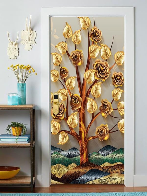 DECOR PRODUCTION Door Wallpaper | Strong PVC Material Decorative Sticker | Wallpaper for Home Doors/Almirah, Home Decor Items etc (Self Adhesive Door Deca, 30x76 Inch)_17 - Image 3