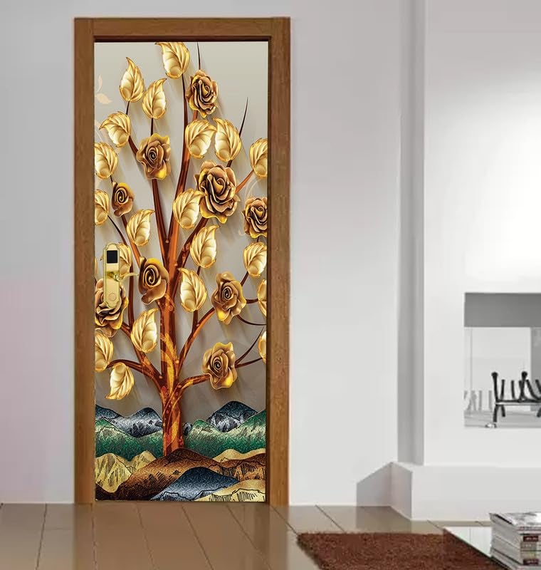DECOR PRODUCTION Door Wallpaper | Strong PVC Material Decorative Sticker | Wallpaper for Home Doors/Almirah, Home Decor Items etc (Self Adhesive Door Deca, 30x76 Inch)_17 - Image 2