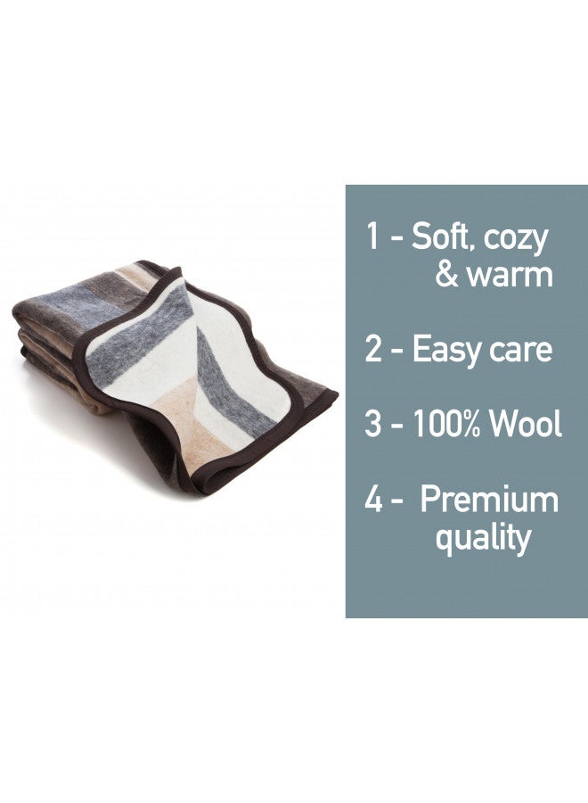 Desert Breeze Distributing Desert Breeze Distributing 100% Natural Alpaca and Merino Wool Blanket, Andean Collection,King Size Blanket - Thick, Soft and Warm, Rustic Woven Blanket, Made in Peru  - Image 2