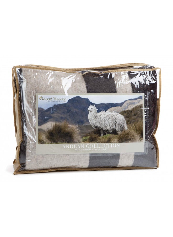 Desert Breeze Distributing Desert Breeze Distributing 100% Natural Alpaca and Merino Wool Blanket, Andean Collection,King Size Blanket - Thick, Soft and Warm, Rustic Woven Blanket, Made in Peru  - Image 3