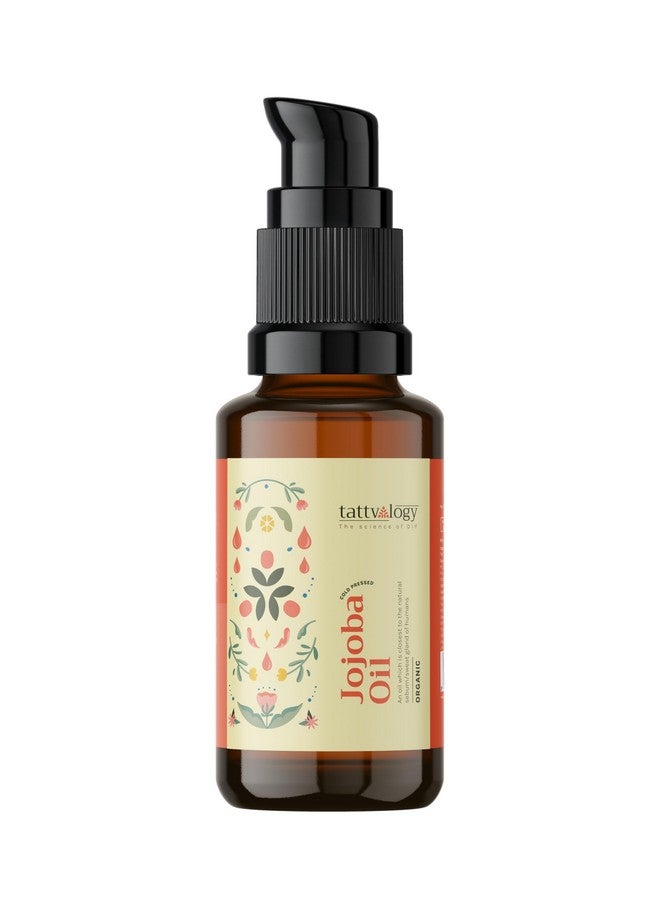 Tattvalogy Golden Jojoba Oil | Derived From Jojoba Seeds | 100% Cold-Pressed & Organic | Pure, Virgin & Unrefined | For Hair, Moisturizing Skin, Makeup Primer & Nails | In Glass Bottle - 15 ml - Image 1