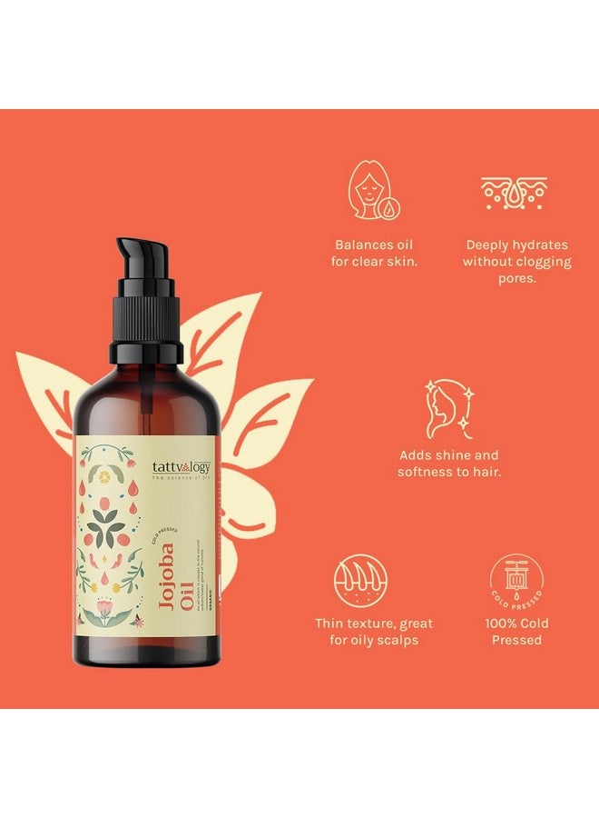 Tattvalogy Golden Jojoba Oil | Derived From Jojoba Seeds | 100% Cold-Pressed & Organic | Pure, Virgin & Unrefined | For Hair, Moisturizing Skin, Makeup Primer & Nails | In Glass Bottle - 15 ml - Image 4