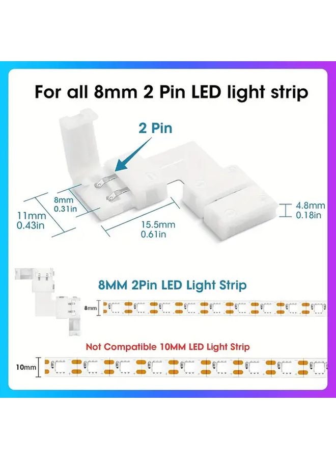 10 قطعة موصل L خالي من اللحام بعرض 8 مم وطرفين لشريط LED SMD 3528 2835 - Image 4