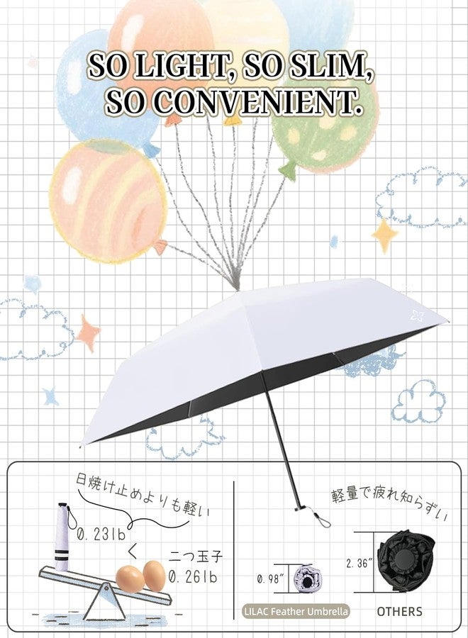 LILAC Mini Compact Travel Umbrella, 3.7Oz Ultralight Carbon Fiber UPF 50+ UV Protection Umbrellas for Rain & Sun, Portable Small for Backpack Car, for Women Men Kids, TSA Approved - Image 3