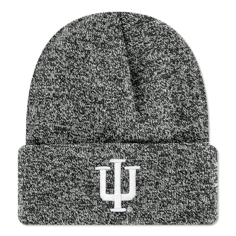 Legacy NCAA Officially Licensed Ribbed Knit Cuff Beanie, Indiana Hoosiers, Unisex, Black Marled, One Size Fits Most - Image 1