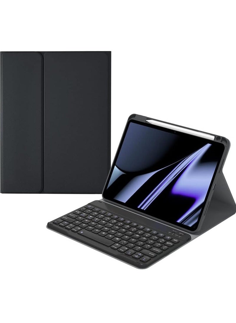 TIGER iPad 9.7-inch Keyboard Case for iPad Air 2 (2014), iPad 5th & 6th Generation (2017/2018) – Smart Folio Cover with Magnetic Detachable Wireless Keyboard & Pencil Holder, Black - Image 1