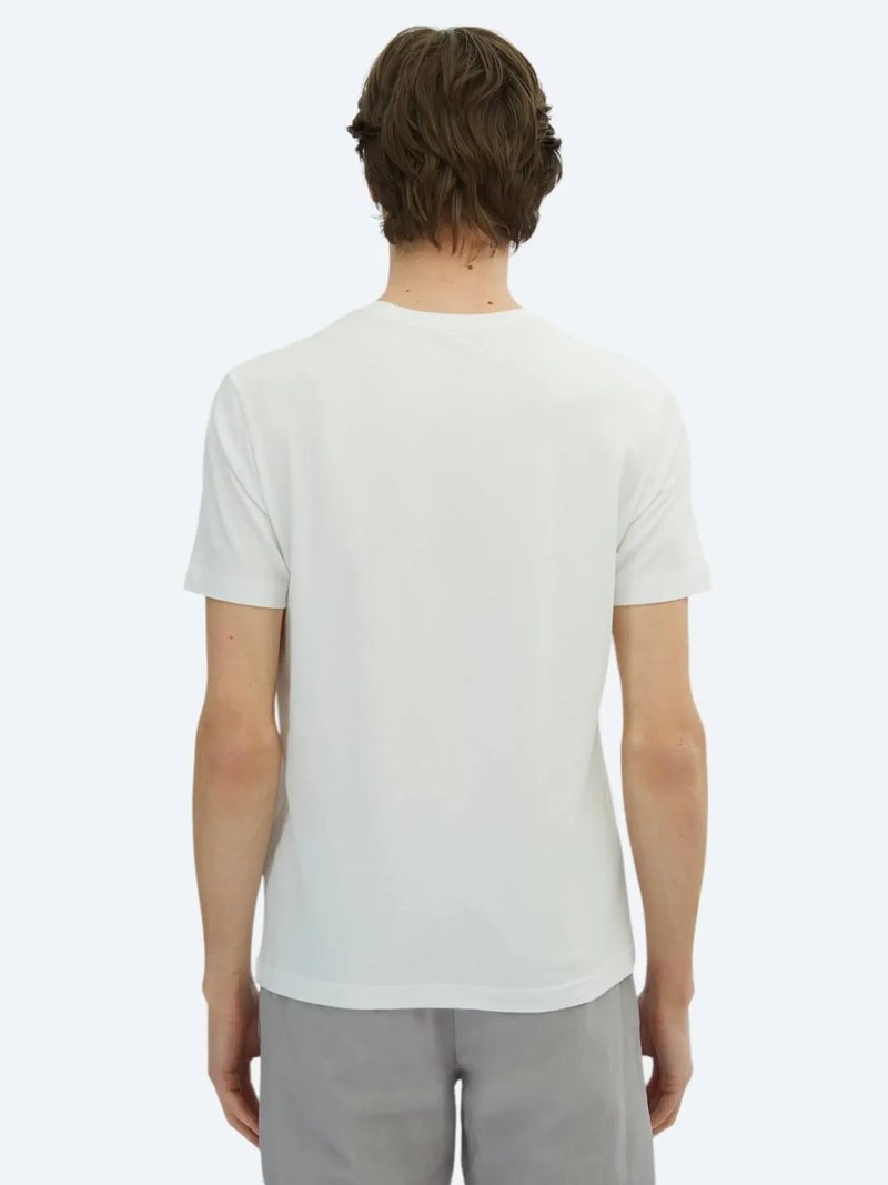 Kip White Crew Neck Cotton Blended T-Shirt - Image 5
