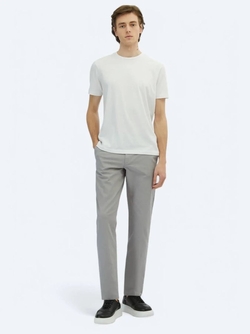 Kip White Crew Neck Cotton Blended T-Shirt - Image 2