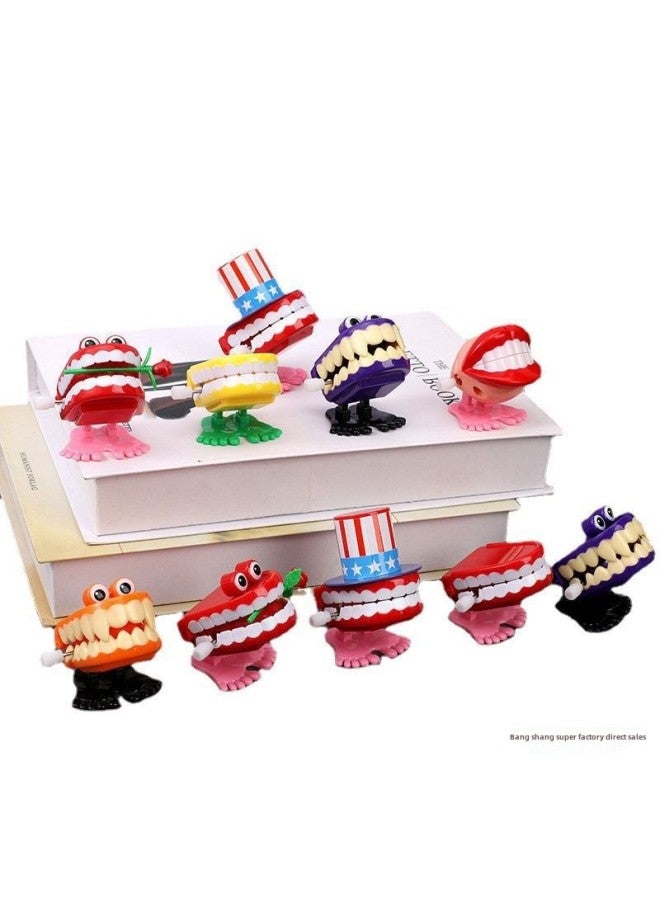 Upper Chain Jumping Teeth Oral Accessories Toys Teeth Dental Objects Gifts Jumping Clockwork Teeth-Color:Teeth With Top Hat - Image 3